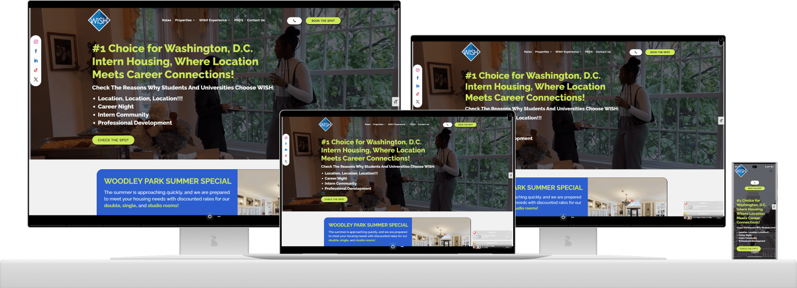 Wish - Washington Intern Student Housing (2024) Website Redesign &Amp; Development