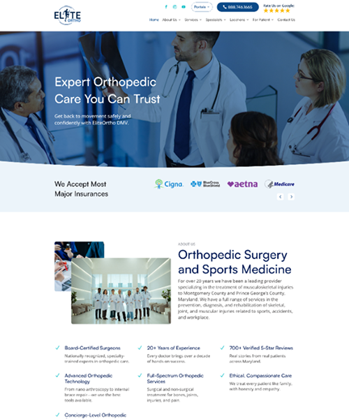 Eliteortho Dmv Hero Screen